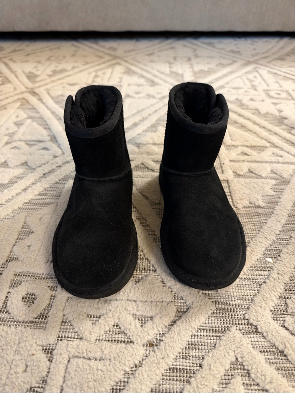 UGG Kids Black Classic Short Suede Boots